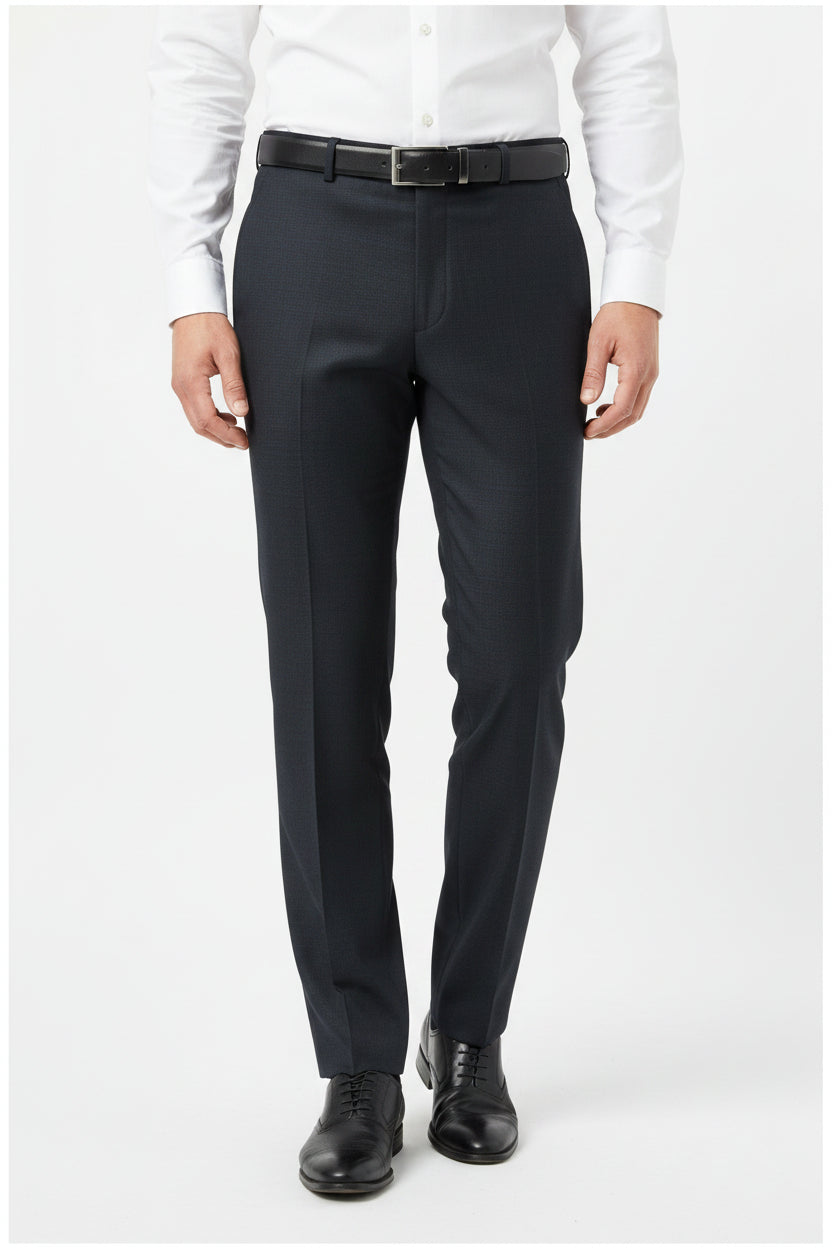 Grey Mafatlal unstitched poly wool trouser and suiting fabric, close-up of textured woven material for tailoring and fashion use.