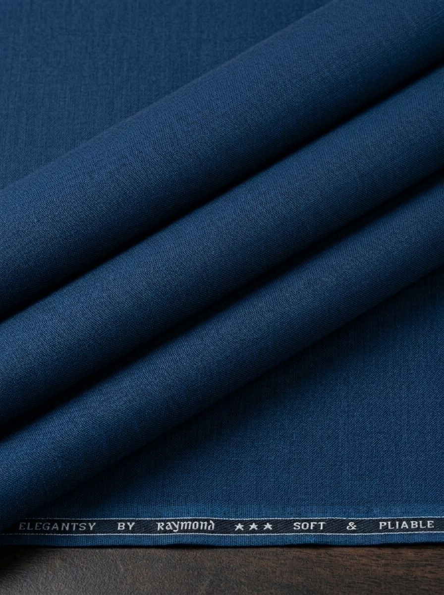 Elevate Your Style With Raymond Unstitched Terry Rayon Trousers & Suiting Fabric ( Royal Blue )