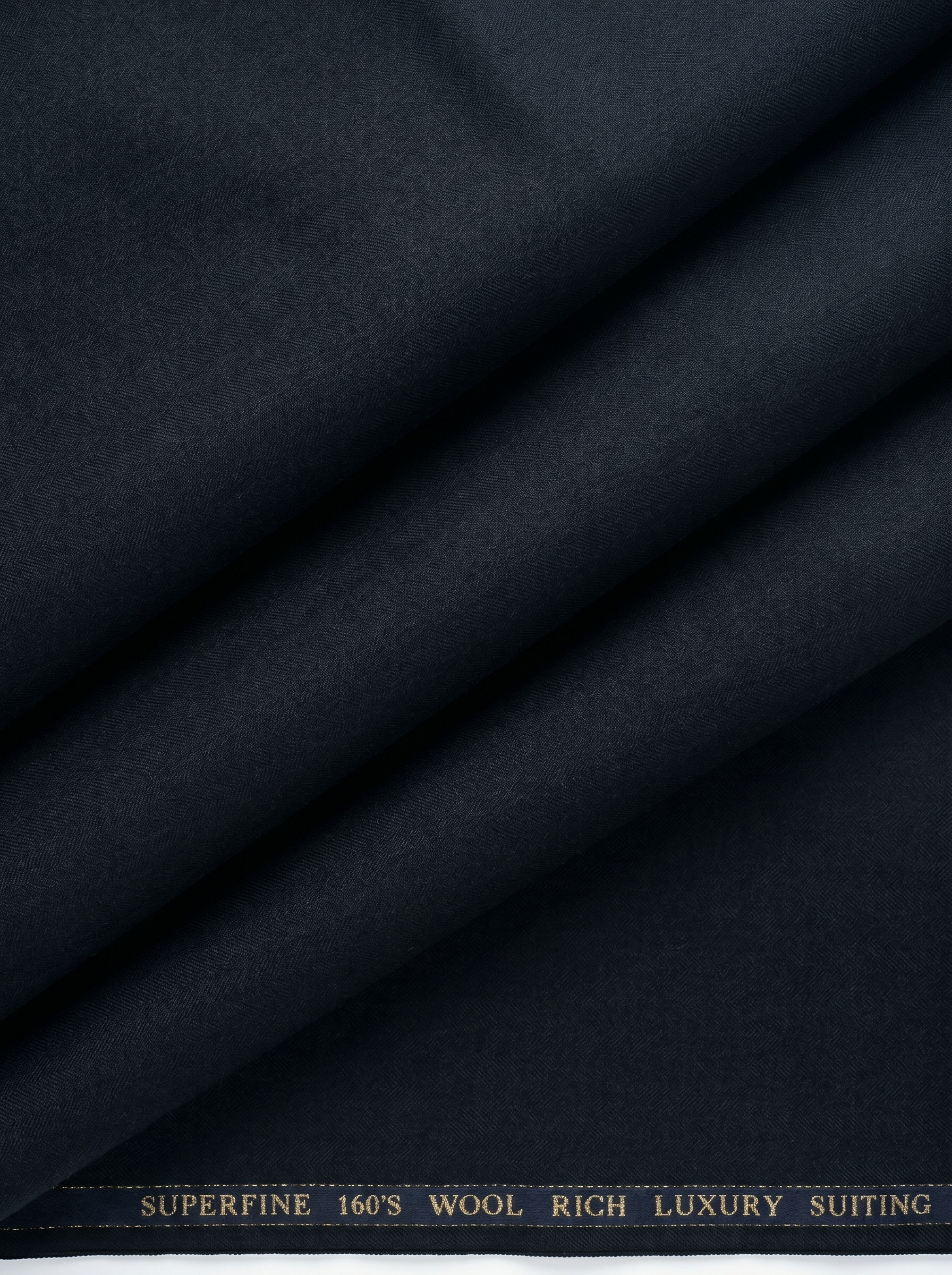 Georgia Gullini of Italy Unstitched Poly wool Super 160’s Trousers & Suiting Fabric ( Black )