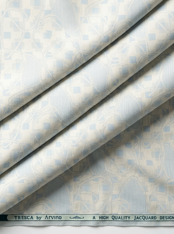 Arvind Tresca Cotton Jacquard Unstitched Shirting Fabric ( Golden )