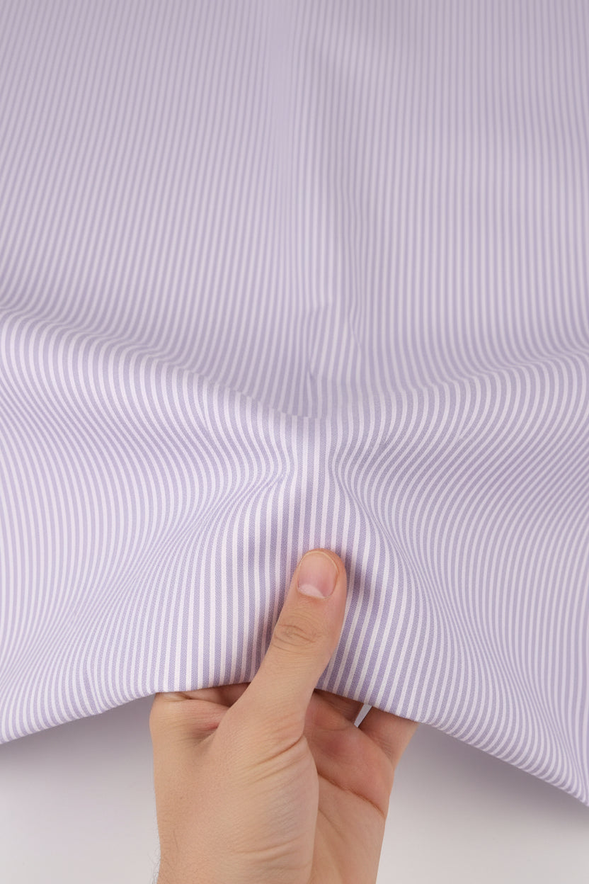 Mafatlal Cotton Unstitched Pinstripes Shirting Fabric ( Parma Purple )