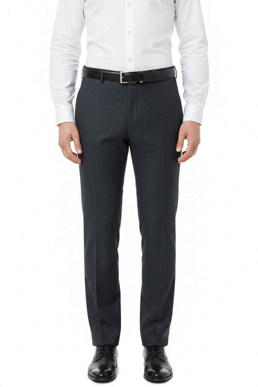 Grey Mafatlal unstitched poly wool trouser and suiting fabric, suitable for making formal suits and trousers.