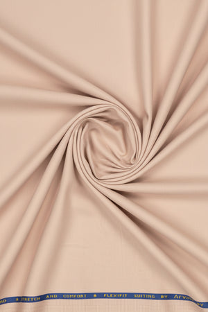 Beige fabric with a blue and yellow label at the top