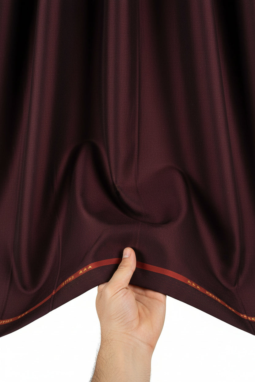 Dark brown fabric with a subtle pattern