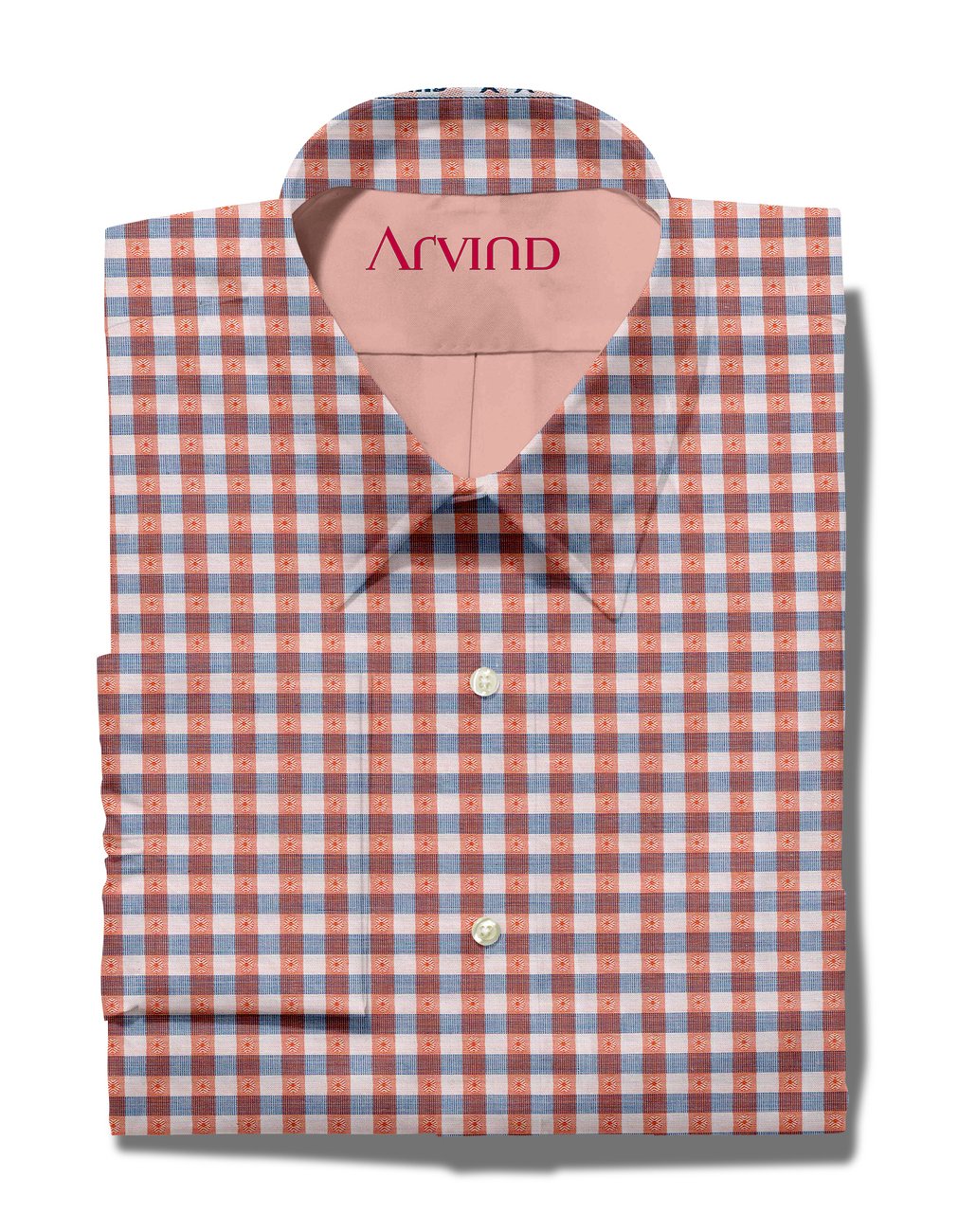 Experience The Luxury of Unstitched Tresca Cotton Shirting Fabric By Arvind ( Orange )
