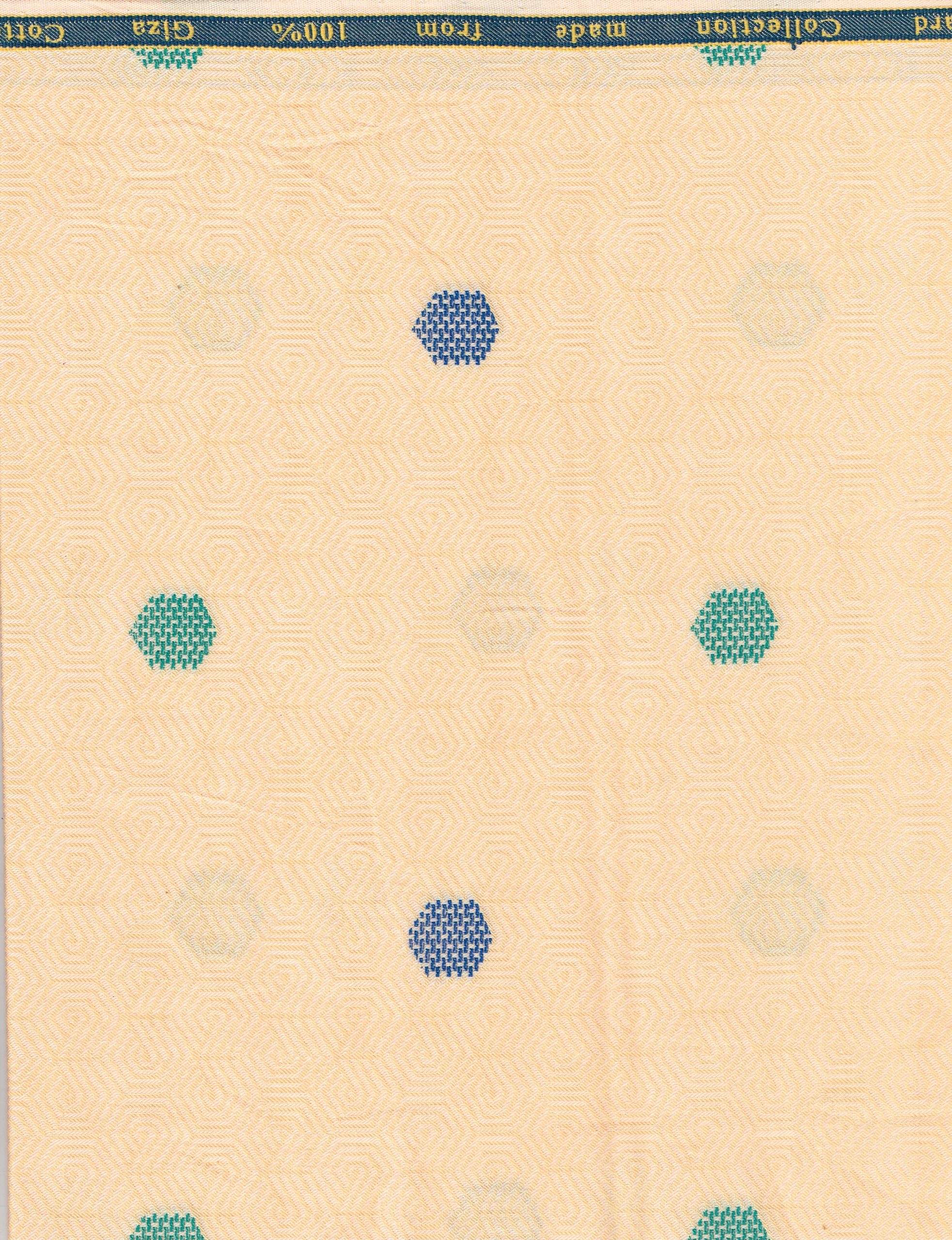 Experience Unmatched Elegance With Premium Arvind Giza Jacquard Cotton Shirt Fabric ( Peach Yellow )