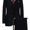 Raymond Luxurious Unstitched Polywool Trousers & Suiting Fabric ( White Pinstripe on Black )