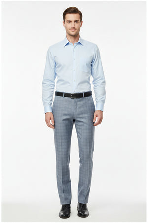 Raymond Vintage Poly Viscose Suiting Fabric with silver grey check pattern, showcasing its textured woven design.