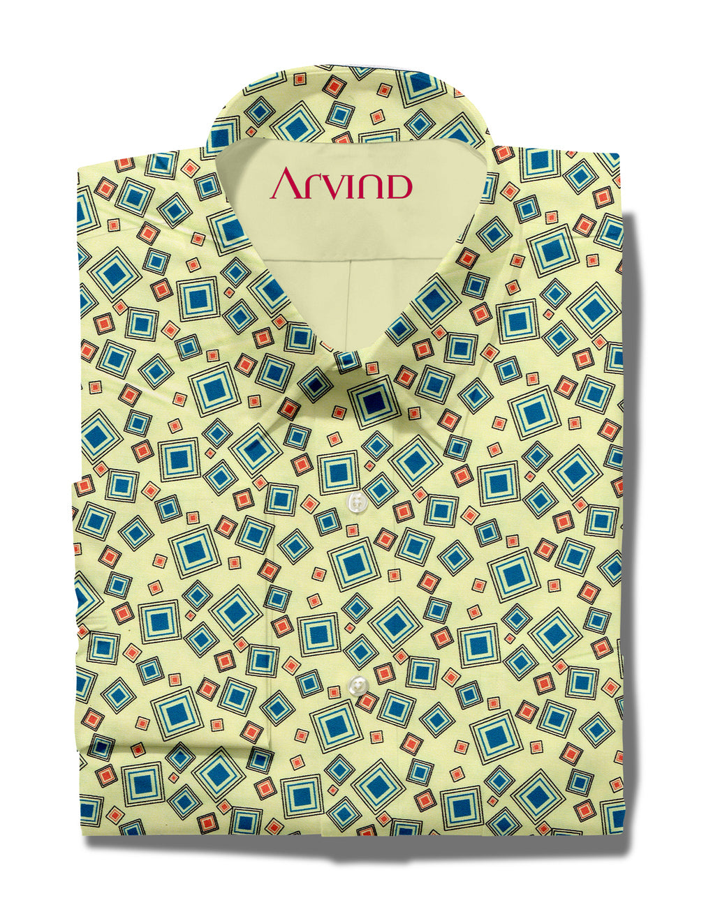 Experience The Luxury of Unstitched Digital Print Cotton Shirting Fabric By Arvind ( Yellow )