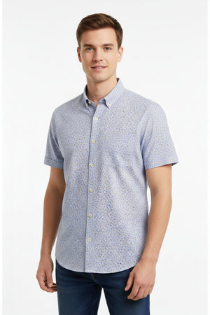 Lavender Pee Gee digital print cotton shirting fabric showing intricate floral design, soft texture, and vibrant color.