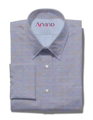 PEE GEE COTTON PRINTED SHIRT - BLUE