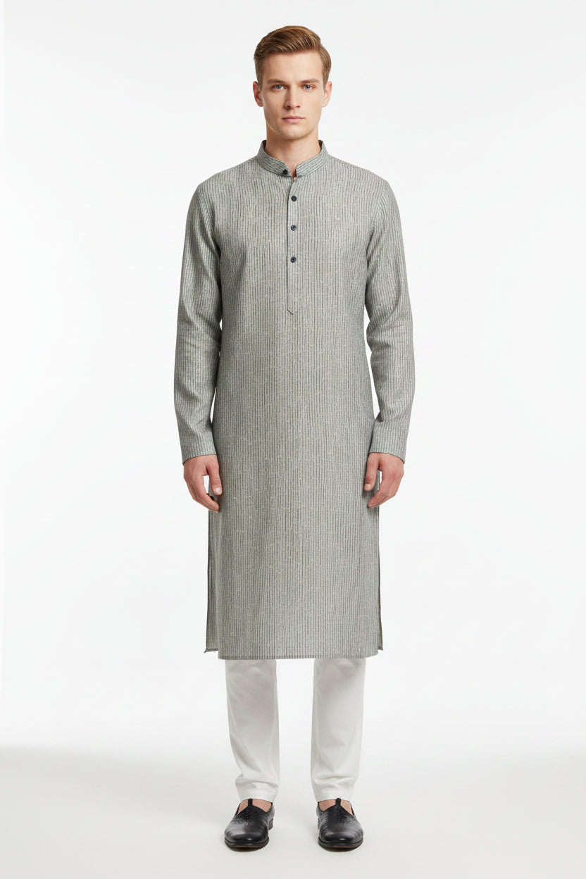 Readymade printed kurta olive green