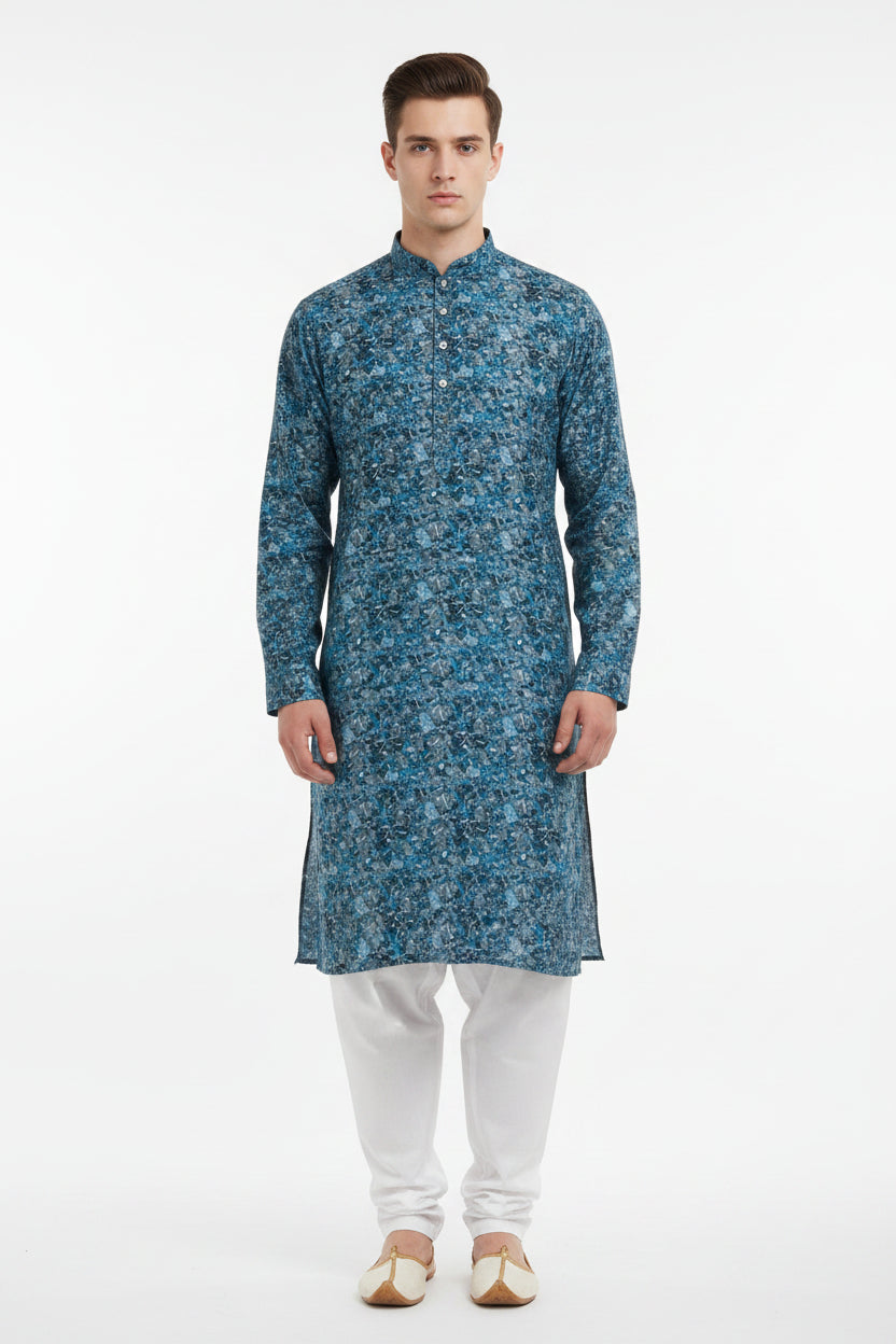 Blue Printed Kurta