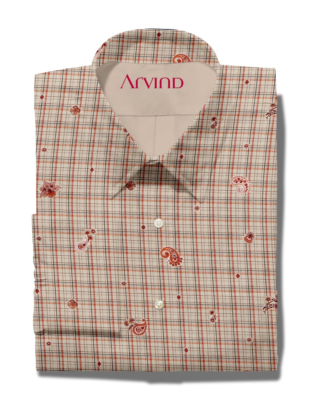 PEE GEE COTTON PRINTED SHIRT - BROWN