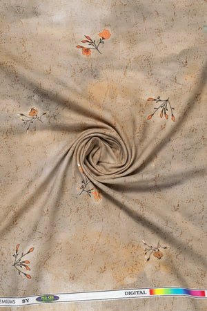 Floral pattern on fabric with a measuring tape at the top