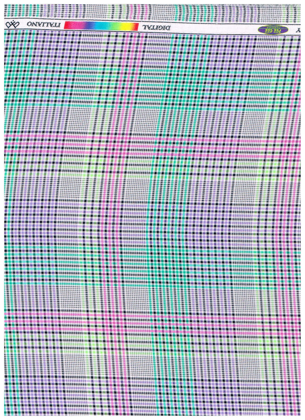 Experience The Luxury of Unstitched Cotton Checks Shirting Fabric By Pee Gee ( Turquoise Blue )