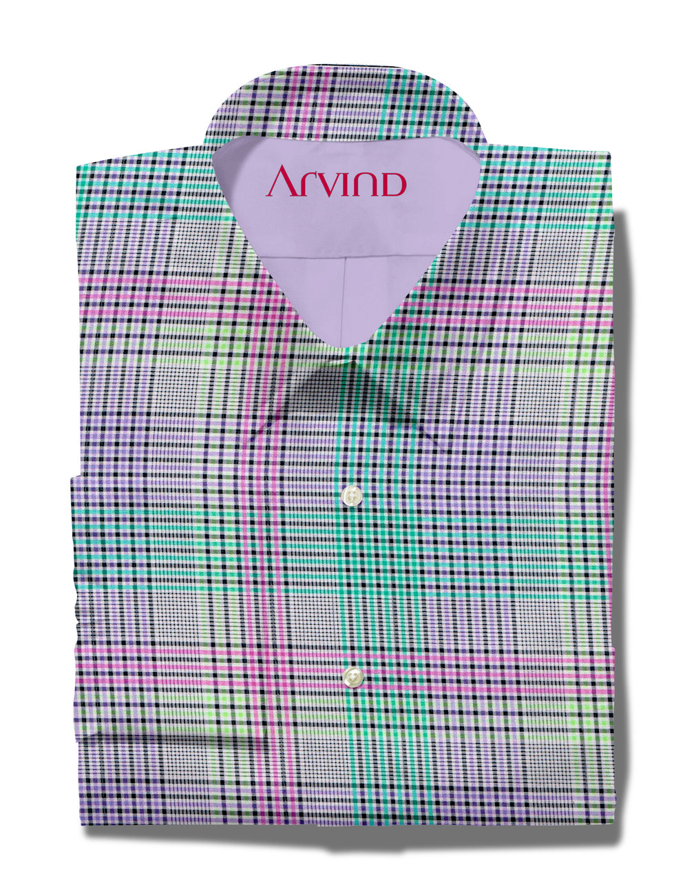 Experience The Luxury of Unstitched Cotton Checks Shirting Fabric By Pee Gee ( Turquoise Blue )