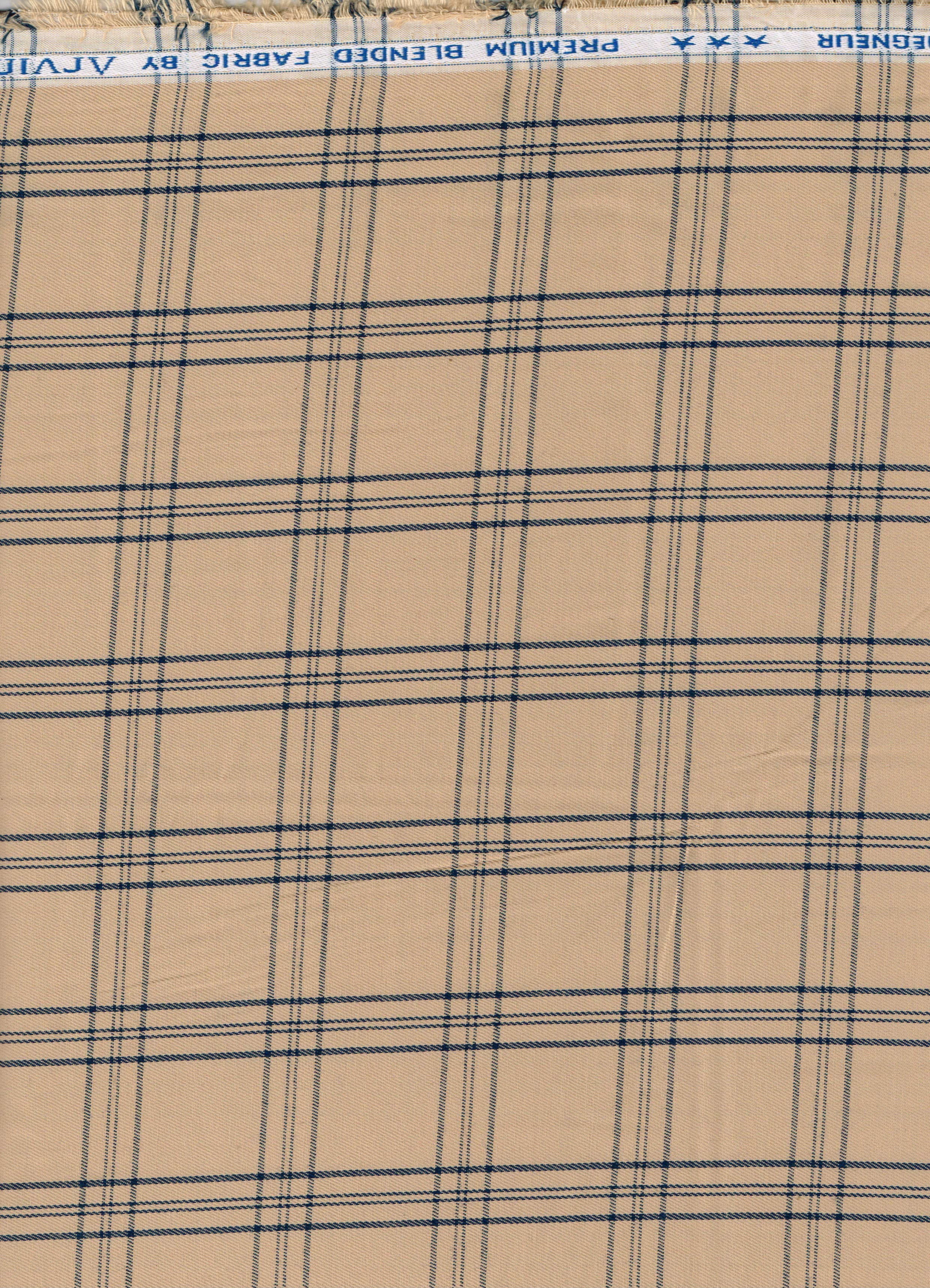 Arvind Checks Unstitched Polyester Cotton Shirting Fabric ( Brown )