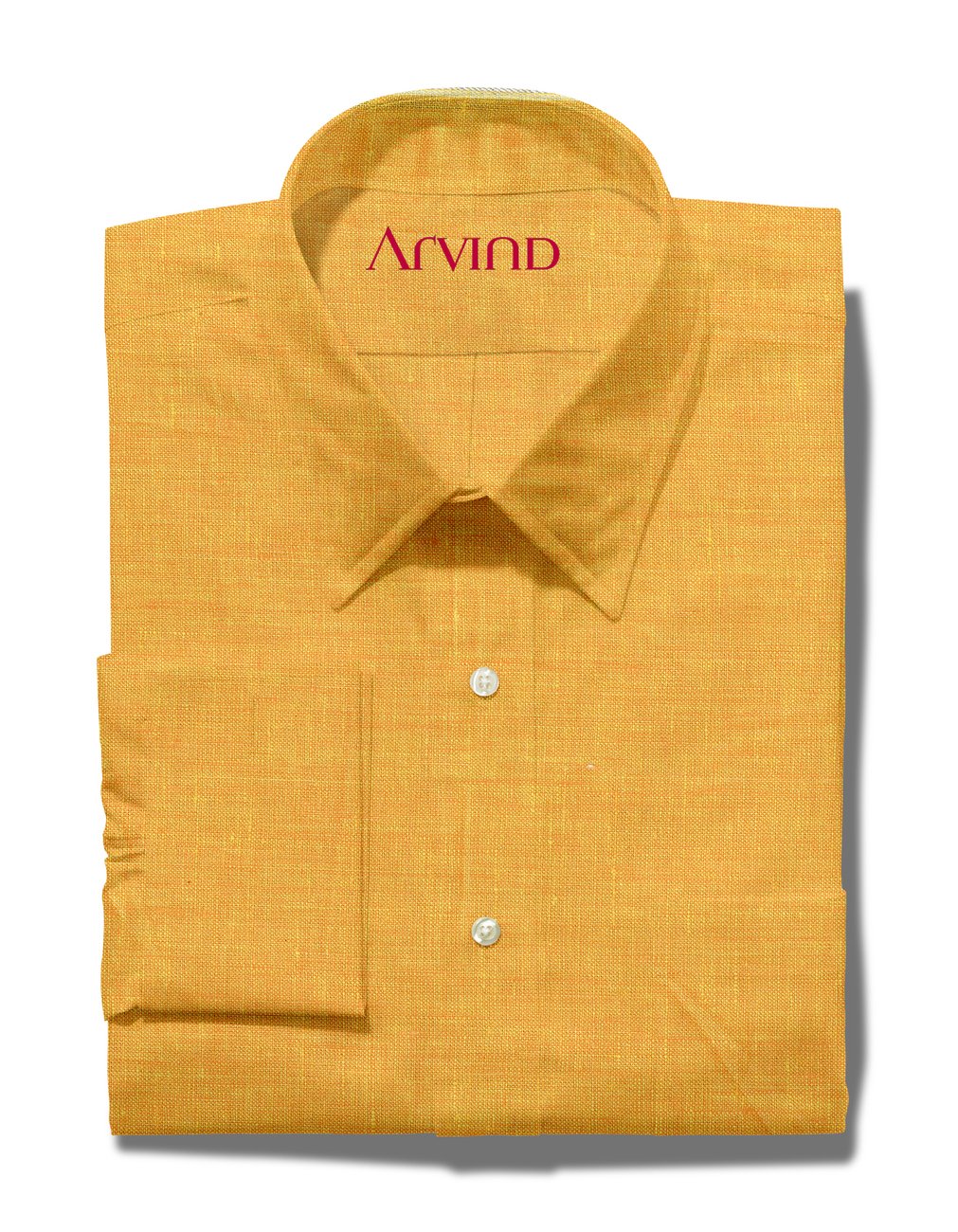 Arvind Pure Linen Unstitched Shirting fabric ( Amber Yellow )