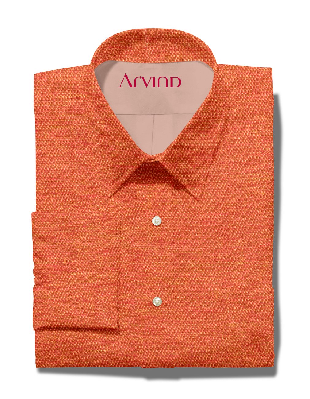 Arvind Pure Linen Unstitched Shirting Fabirc ( Orange )