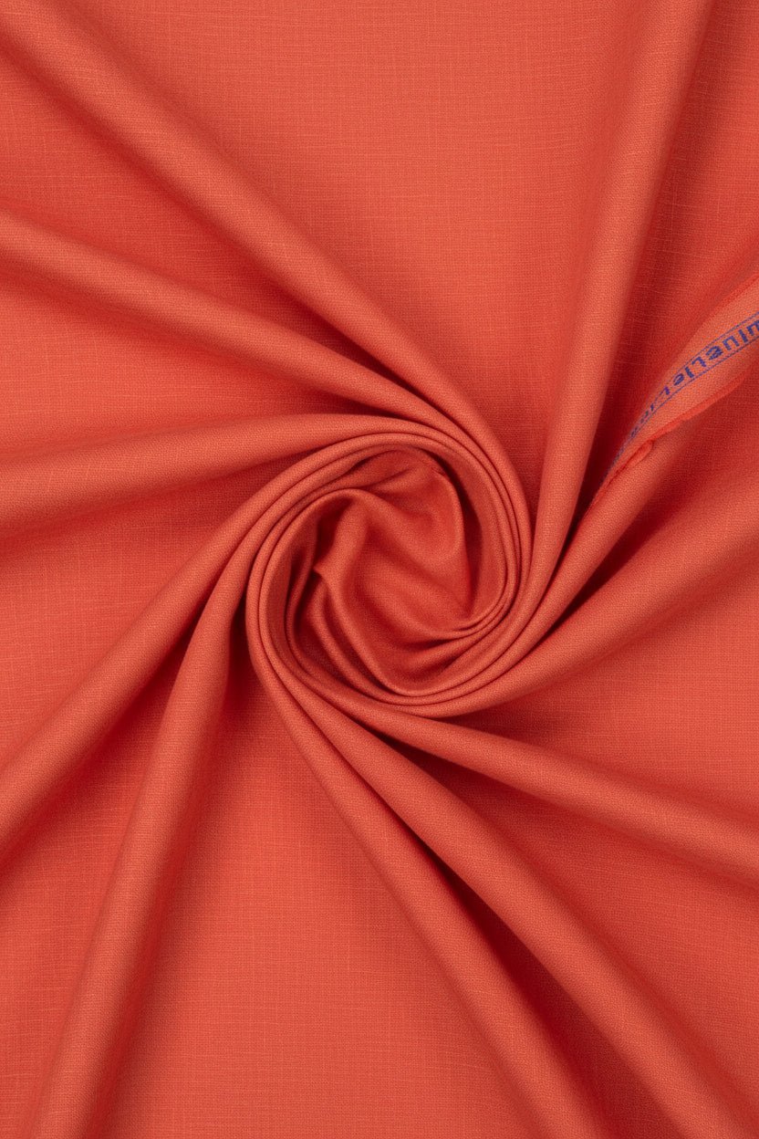 Red fabric with 'Premier Linen' label at the top