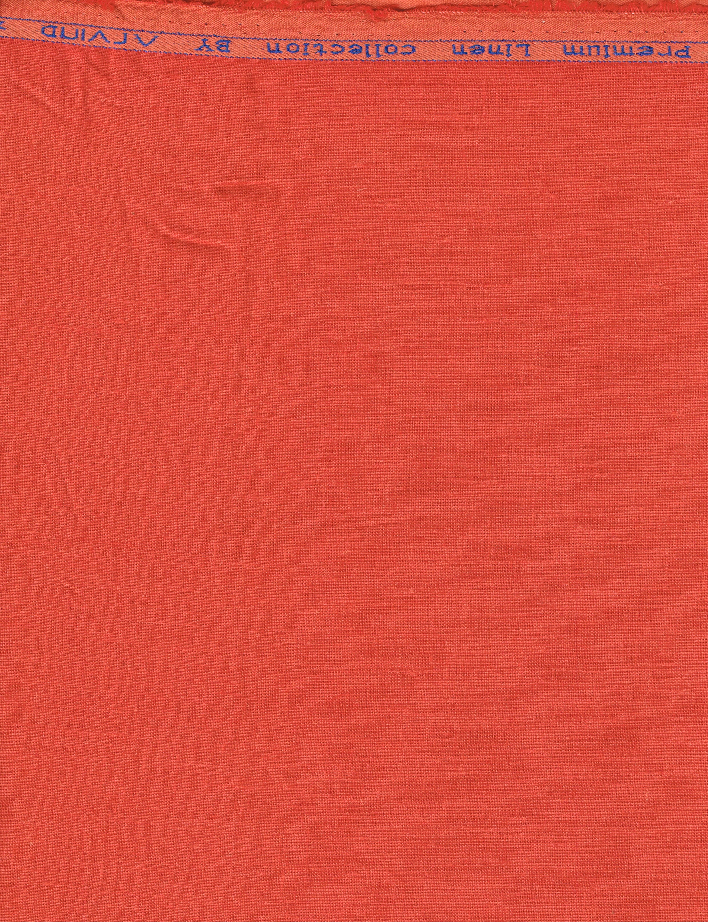 Arvind Linen Plain Unstitched Shirting Fabric ( Reef Orange )