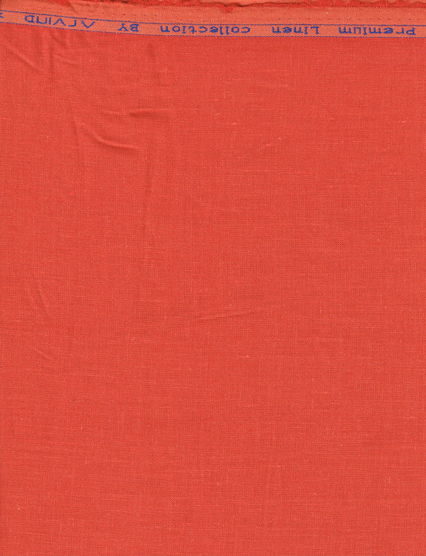 Arvind Linen Plain Unstitched Shirting Fabric ( Reef Orange )