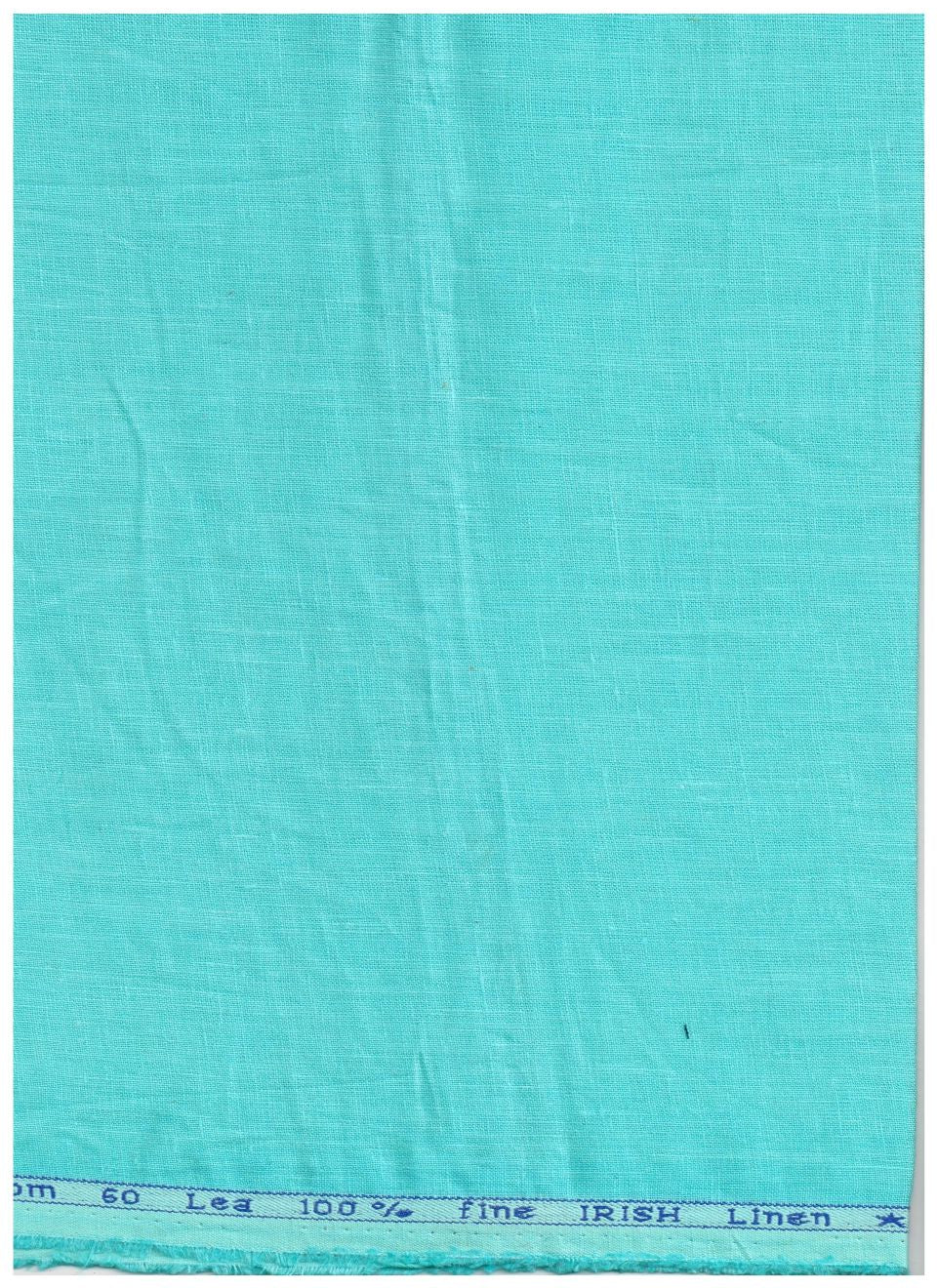A square piece of light aqua or turquoise woven fabric with a visible woven border at the top edge.