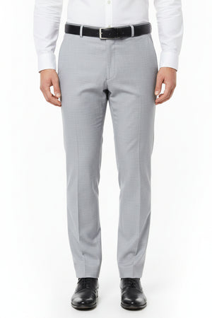 Grey Arvind unstitched Terry Rayon trousers and suiting fabric, showing fabric texture and color details.