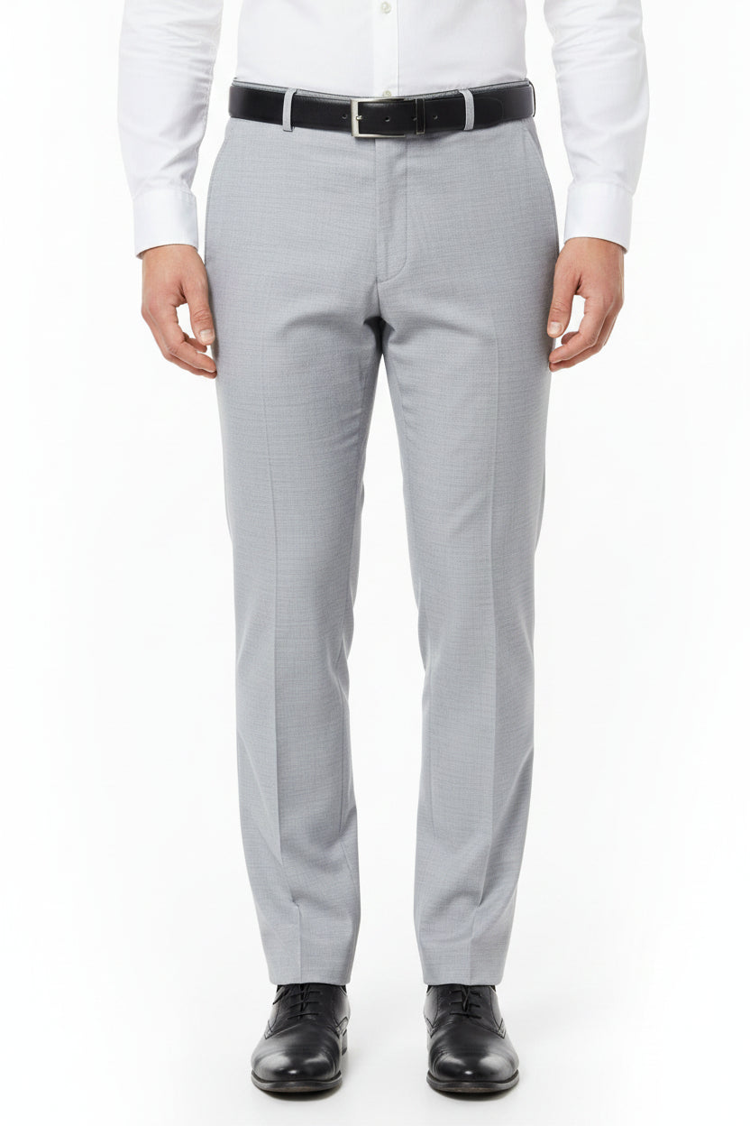 Grey Arvind unstitched Terry Rayon trousers and suiting fabric, showing fabric texture and color details.