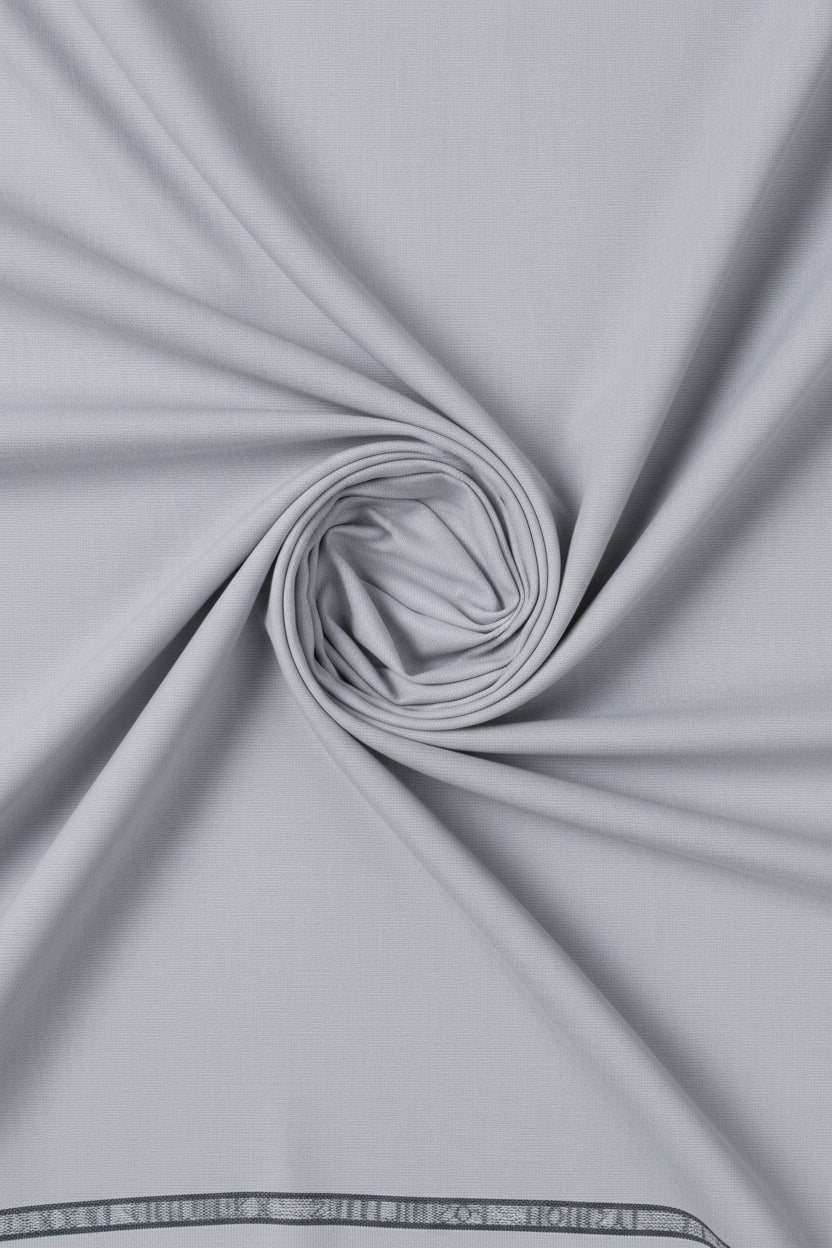 Grey Arvind unstitched terry rayon trousers and suiting fabric, showing fabric texture and color for stylish tailoring.