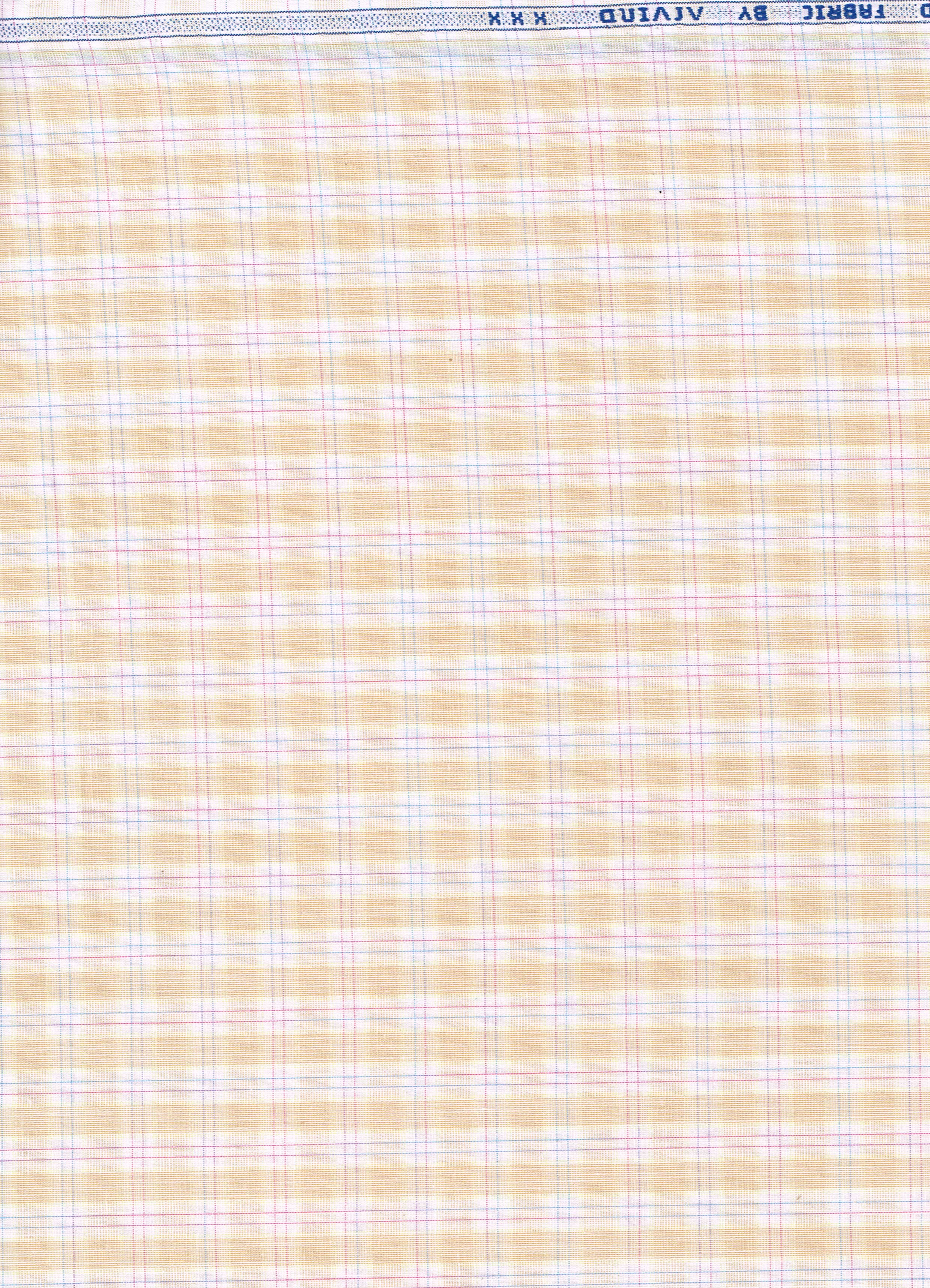 Arvind Cotton Checks Unstitched Shirting Fabric ( Light Orange )