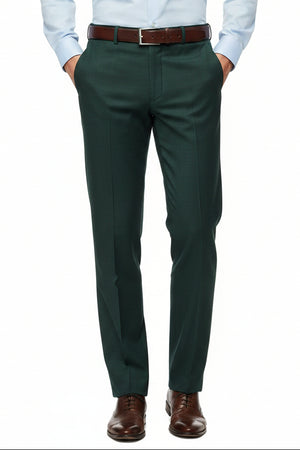 Raymond Luxurious Unstitched Polywool Trousers and Suiting Fabric in Green Spinach color, featuring a textured fabric close-up.
