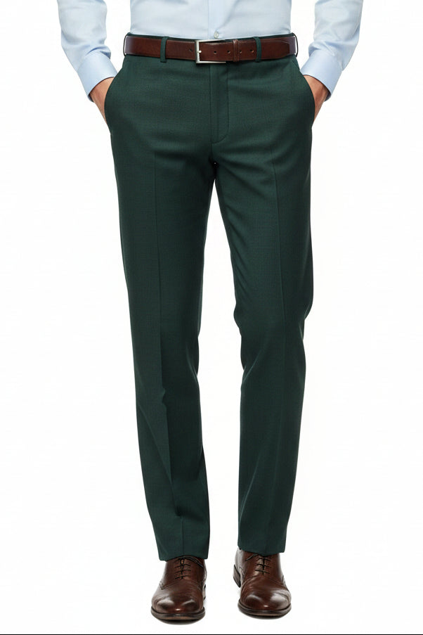 Raymond Luxurious Unstitched Polywool Trousers and Suiting Fabric in Green Spinach color, featuring a textured fabric close-up.