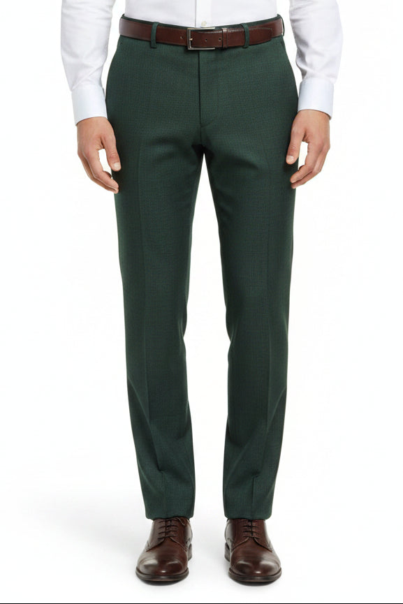 Green Spinach Raymond Luxurious unstitched poly wool trousers and suiting fabric, ideal for tailoring or custom suits.