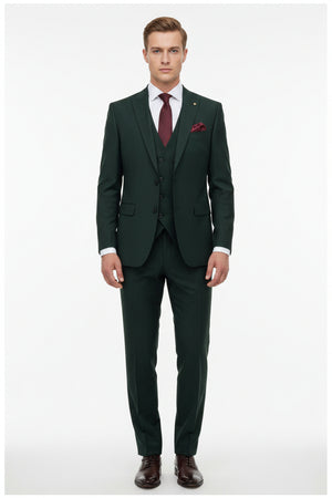 Raymond green spinach poly wool unstitched trouser and suiting fabric, luxurious woven textile for tailored garments