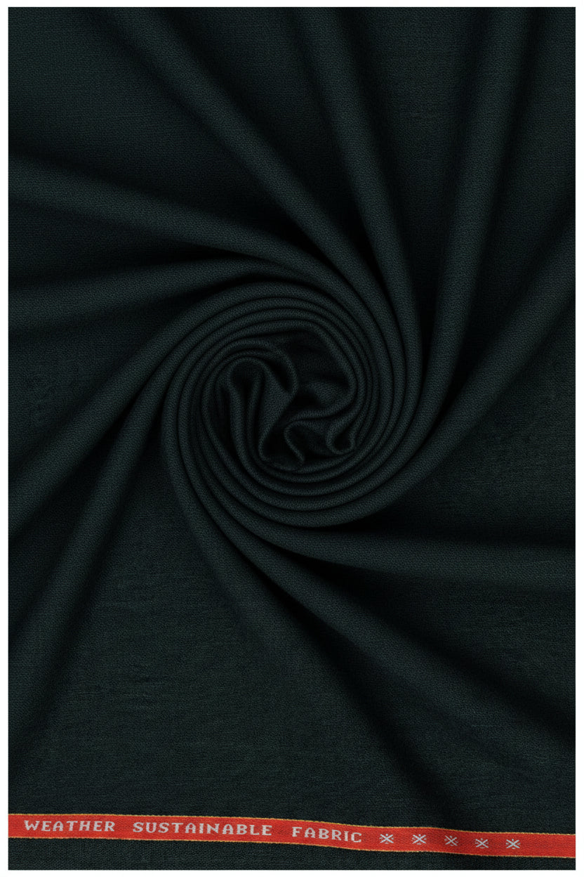 Raymond Luxurious unstitched poly wool trousers and suiting fabric in green spinach color, ideal for tailored suits.