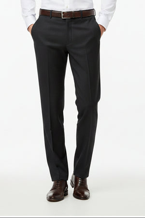 Raymond Luxurious Unstitched Poly Wool Trousers and Suiting Fabric in Charcoal Grey, fabric close-up showing texture and weave pattern.