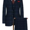 Raymond Luxurious Unstitched Checks Polywool Trousers & Suiting Fabric ( Navy Blue )