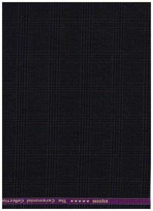Raymond Luxurious Unstitched Poly Wool 100's Trousers & Suiting Fabric in dark brown checks, ideal for custom suits and trousers.