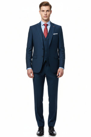 Raymond royal blue poly wool unstitched trousers and suiting fabric for sewing or tailoring projects.