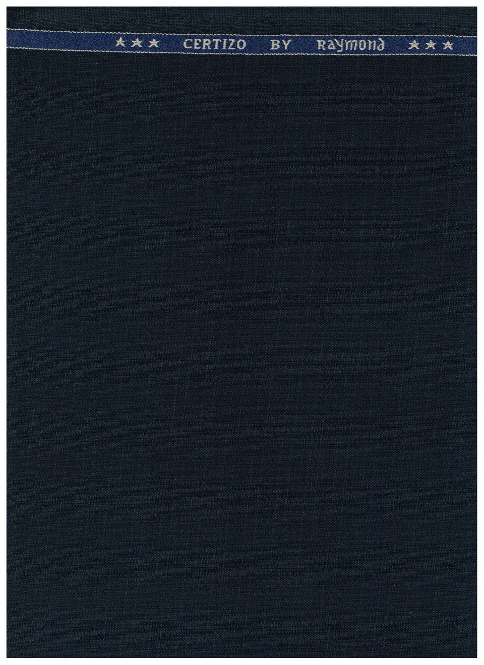 Raymond navy blue polyviscose unstitched trousers and suiting fabric, suitable for custom tailoring and formal wear.