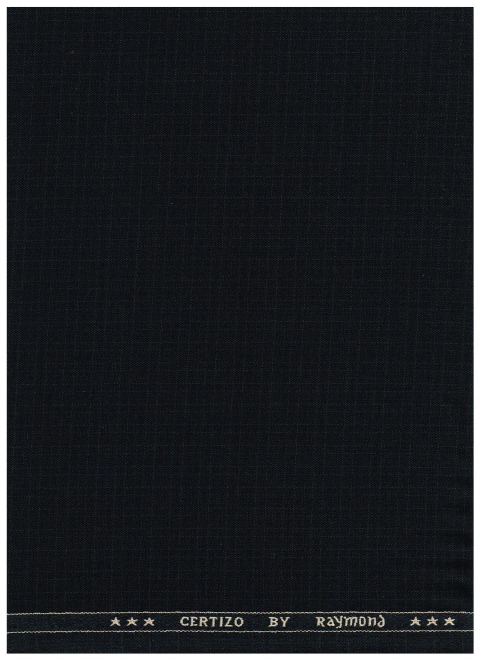 Black Raymond polyviscose trousers and suiting fabric for unstitched tailoring, showcasing the fabric texture and color.