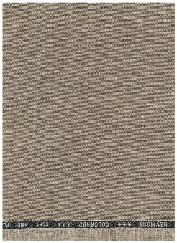 Raymond Colorado terry rayon suiting in biscuit fawn color, fabric close-up showing soft texture and weave details.