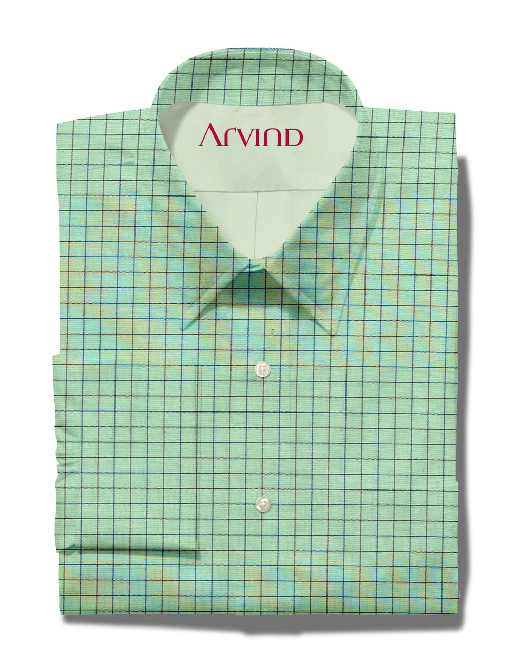 Arvind Cotton Checks Unstitched Shirting Fabric ( Green Jade )