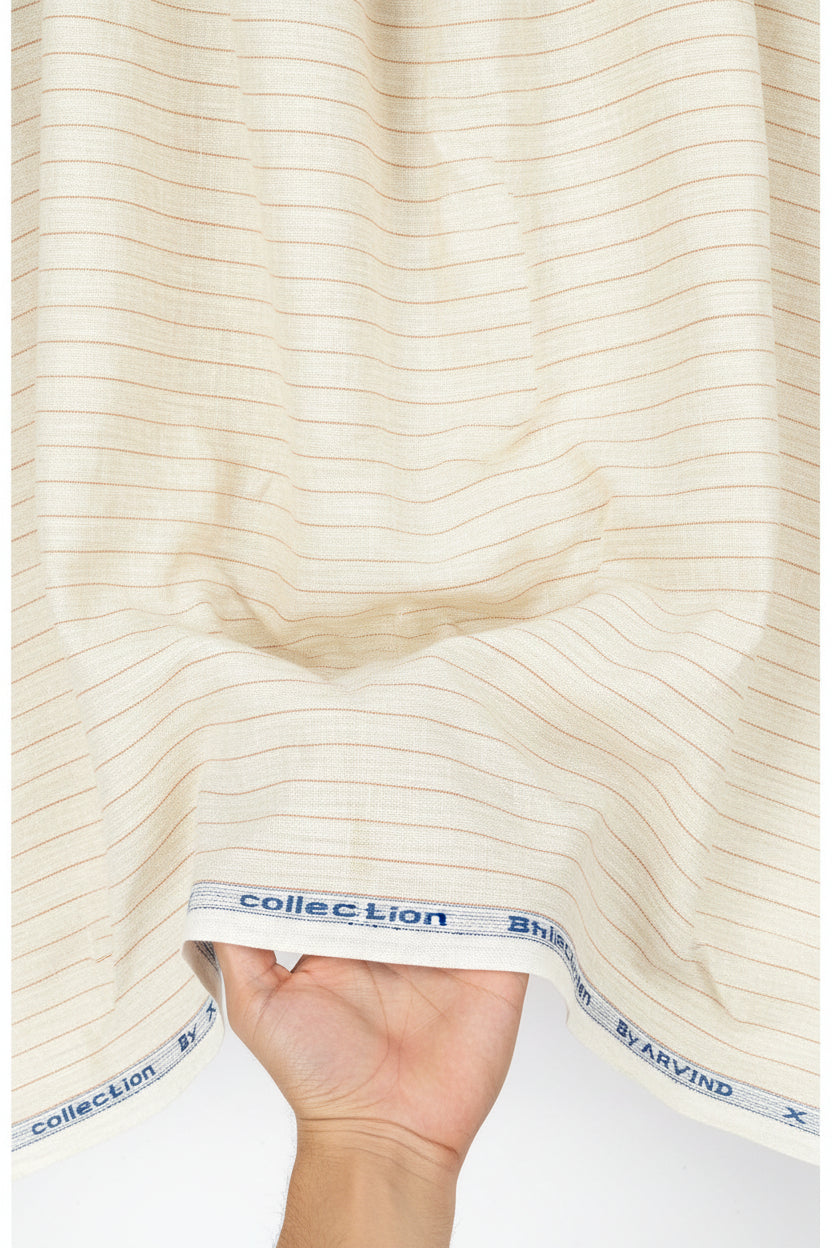 Arvind Linen Shirt Fabric fon stripe handfeel