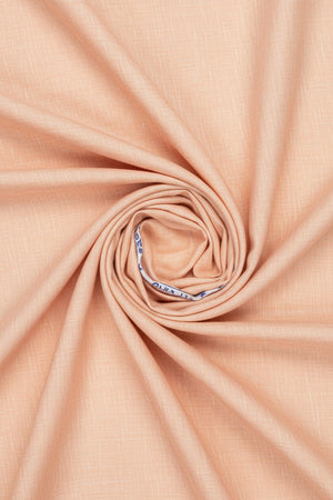 Plain white Arvind linen shirt fabric in unstitched textile, suitable for making custom shirts or garments.