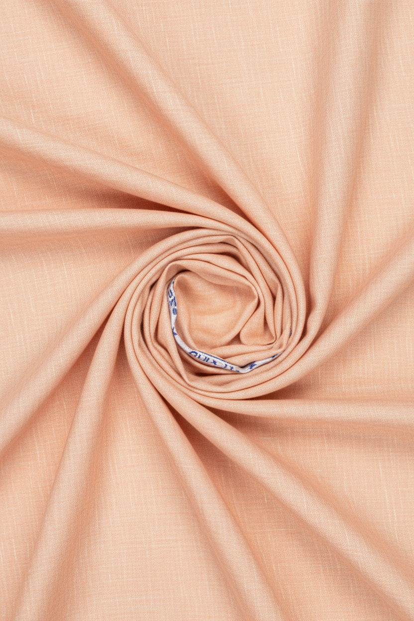 Arvind Linen Plain Unstitched Shirting Fabric ( Deep Peach )
