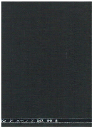 Dark grey Arvind Terry Rayon unstitched suit fabric with subtle textured pattern, suitable for custom tailoring and traditional wear.