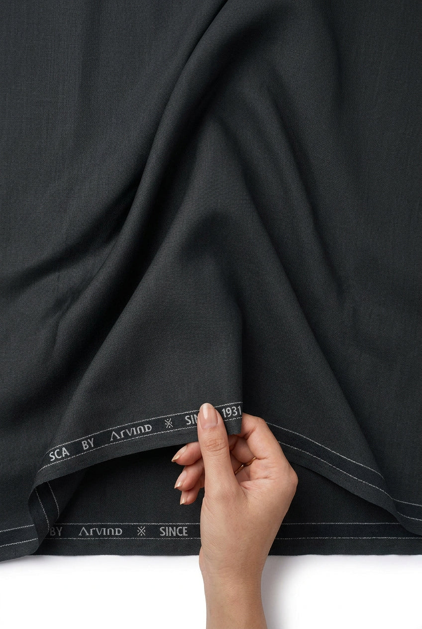 Arvind Lorenzo dark grey suit fabric